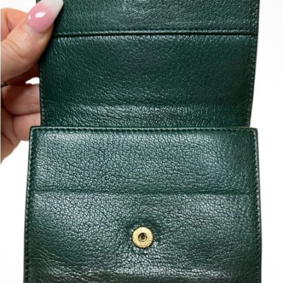 Gucci Dark Green Leather blondie compact Wallet with Logo - Picture 7 of 9